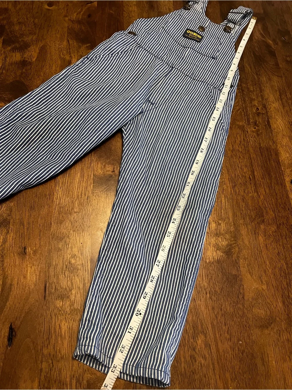 Vintage 70s 80s Osh Kosh Hickory Stripe Toddler Overalls Sz 5/6 Kids